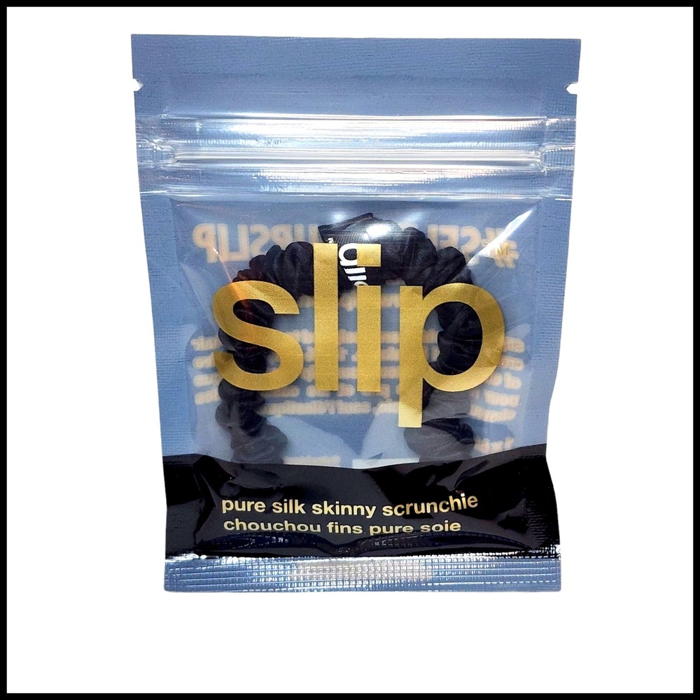 Slip Skinny BLACK Pure Silk Scrunchie 1 Sealed Hair Tie